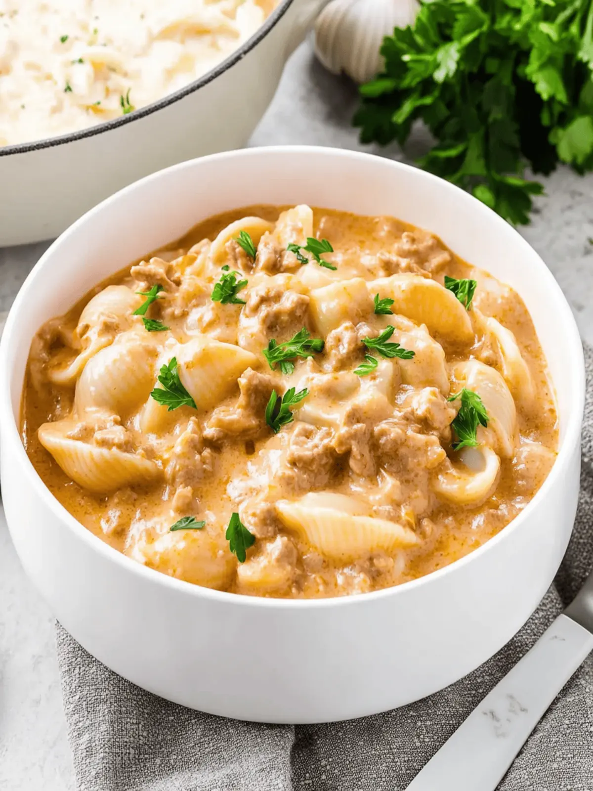 Creamy Beef and Shells