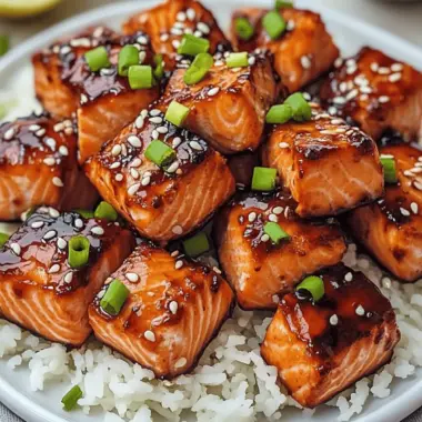Honey Garlic Salmon Bites