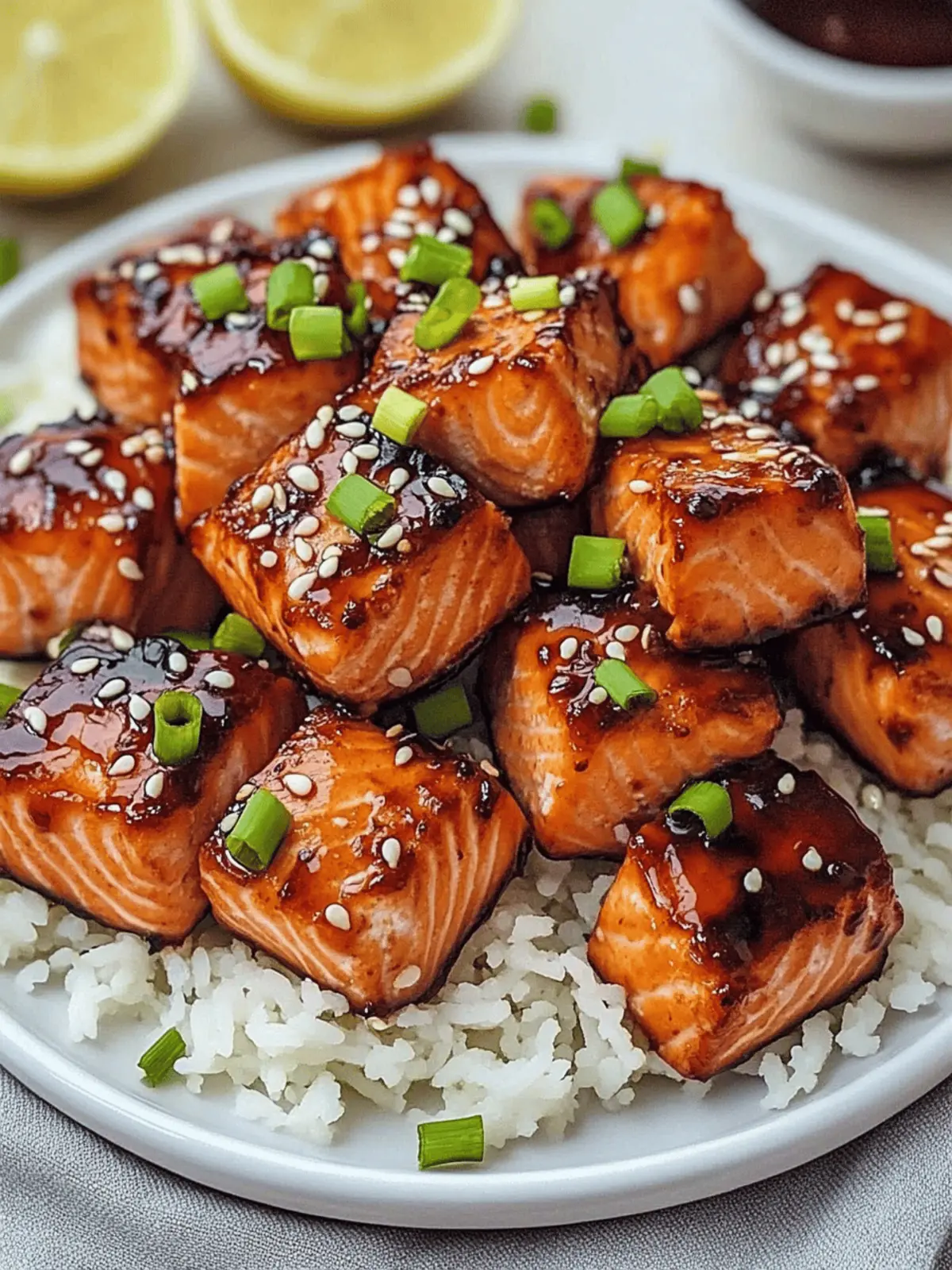 Honey Garlic Salmon Bites