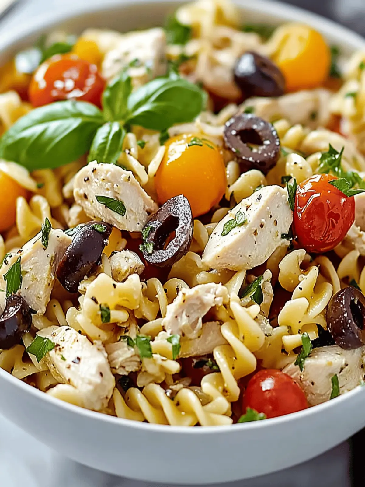Mediterranean Chicken Pasta Salad