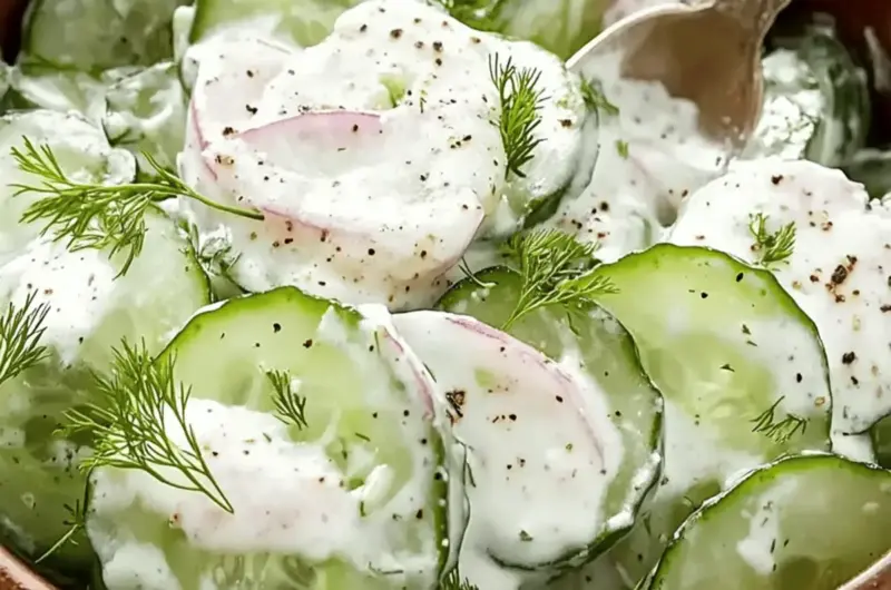 Easy Creamy Cucumber Salad