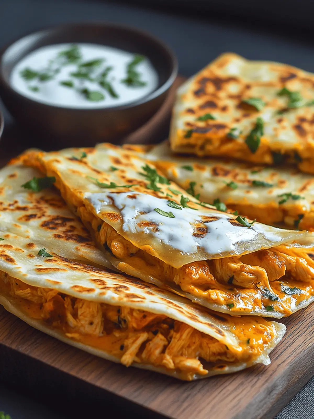 Buffalo Chicken and Cheese Paratha