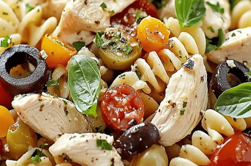 Mediterranean Chicken Pasta Salad