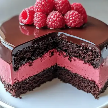 Dark Chocolate Raspberry Mousse Cake