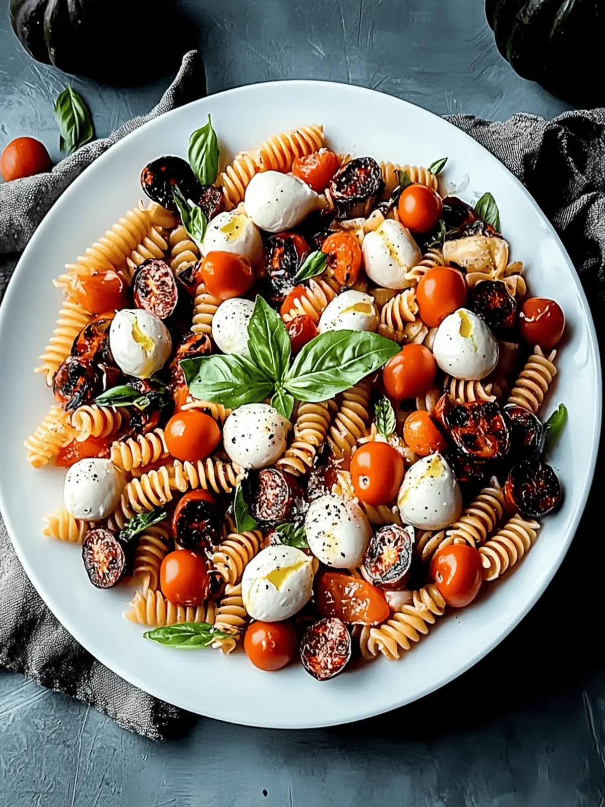 Halloween Caprese Pasta Salad