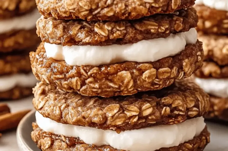 Cinnamon Apple Oatmeal Cream Pies