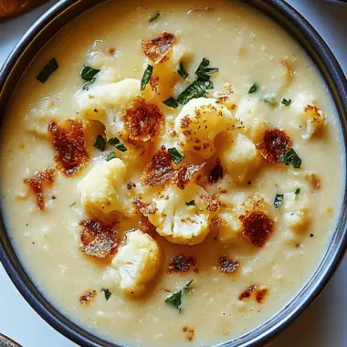 Cheddar Cauliflower Soup