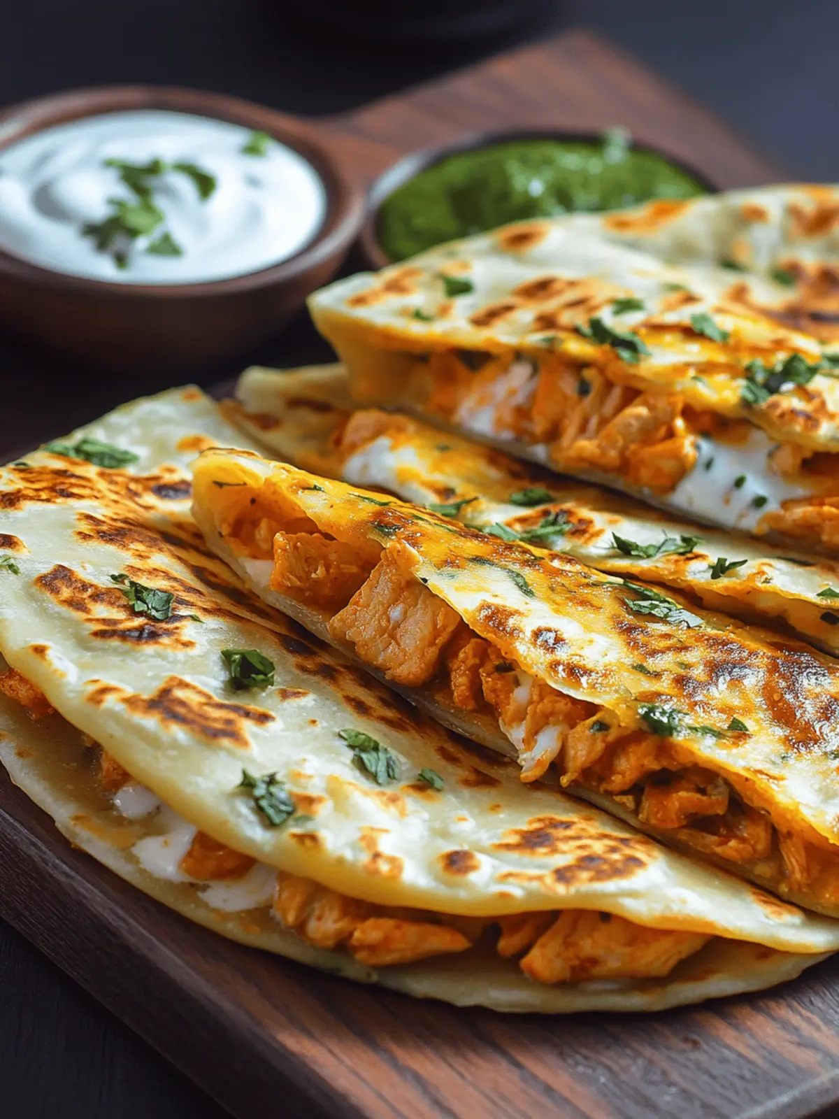 Buffalo Chicken and Cheese Paratha