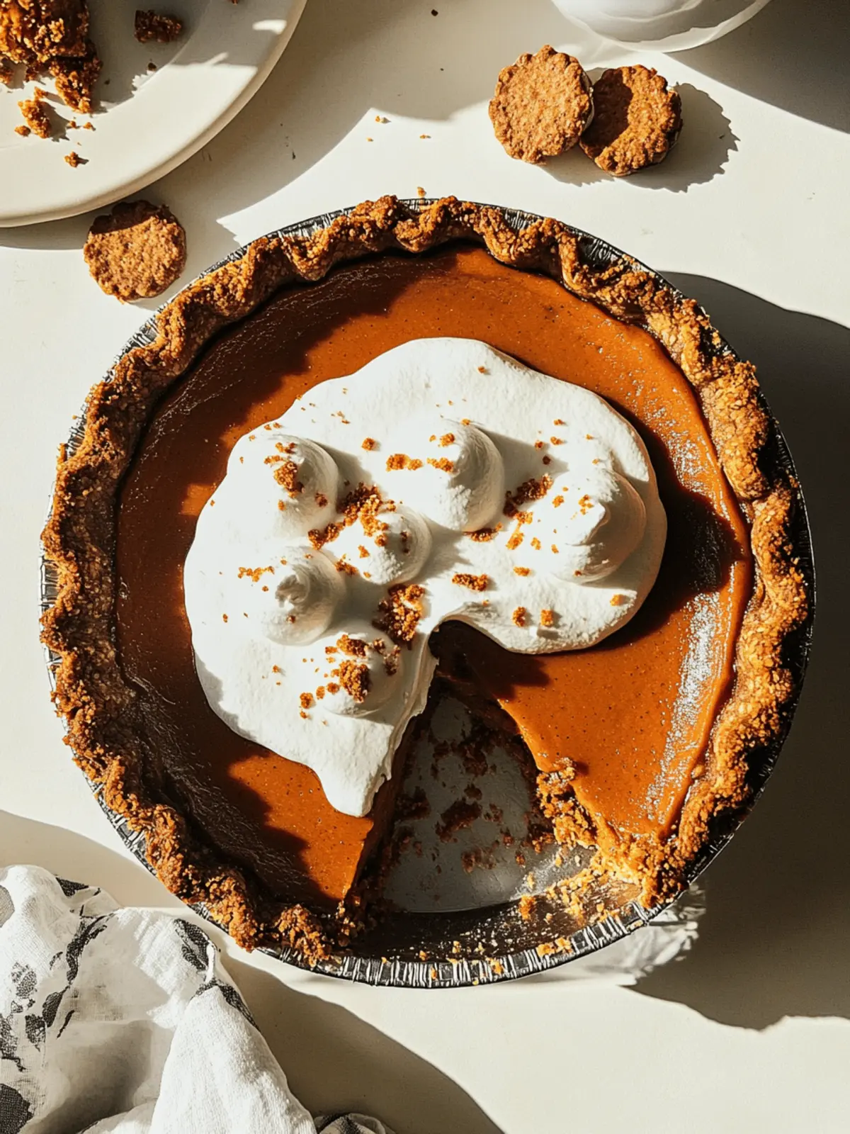 Pumpkin Pie with Gingersnap Crust