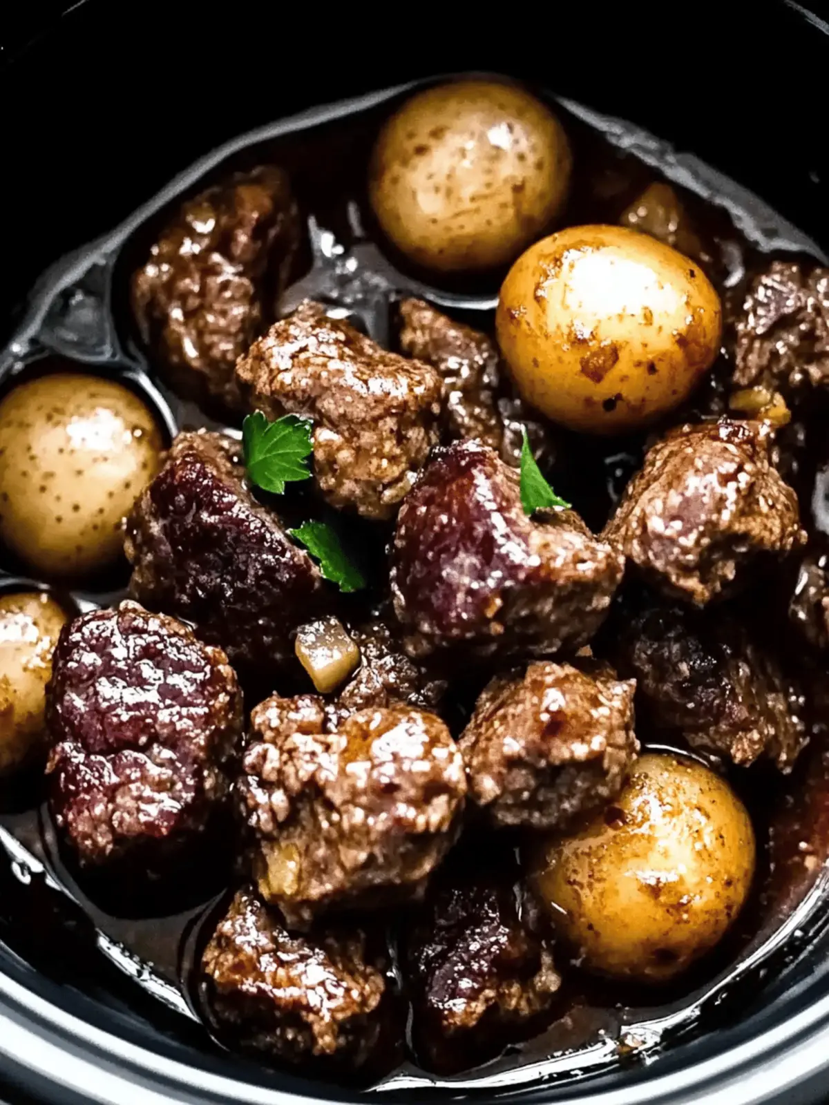 Crockpot Garlic Butter Beef Bites