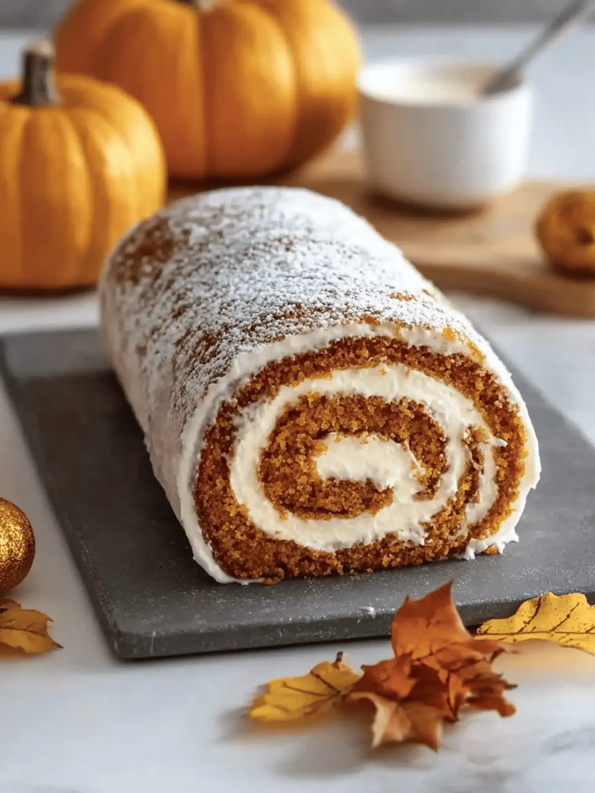 Fall Pumpkin Spice Roll Cake
