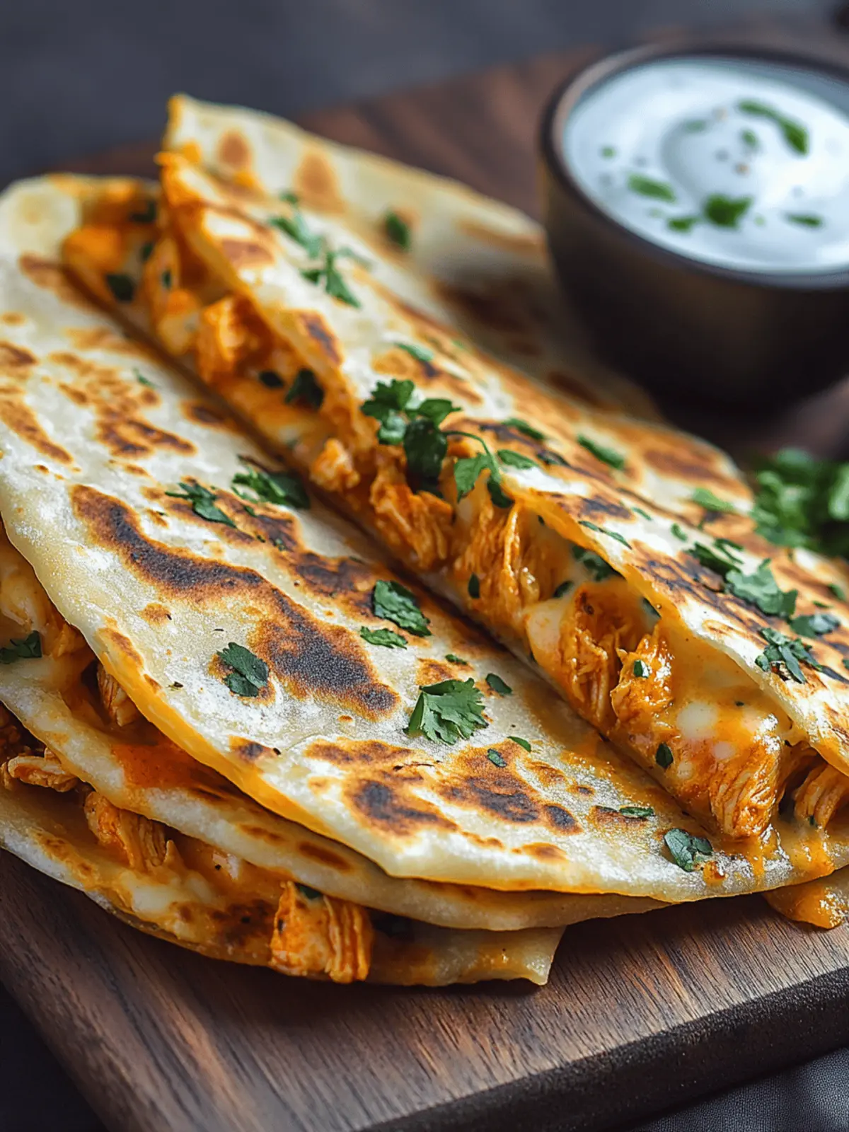 Buffalo Chicken and Cheese Paratha