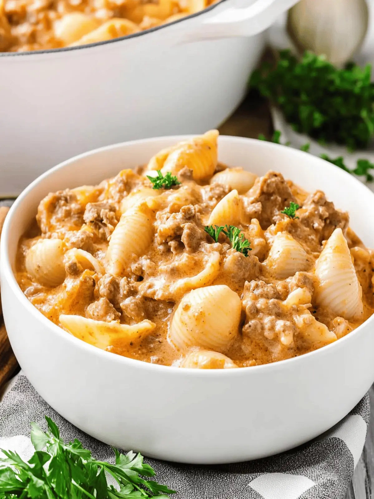 Creamy Beef and Shells