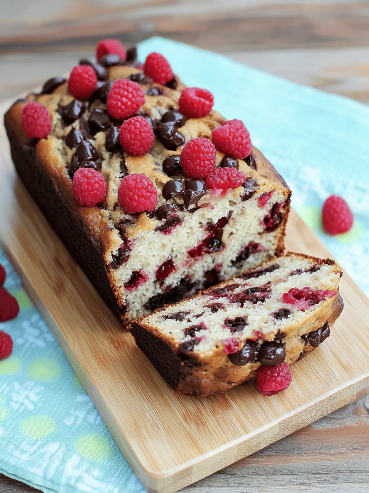 Raspberry Dark Chocolate Banana Bread
