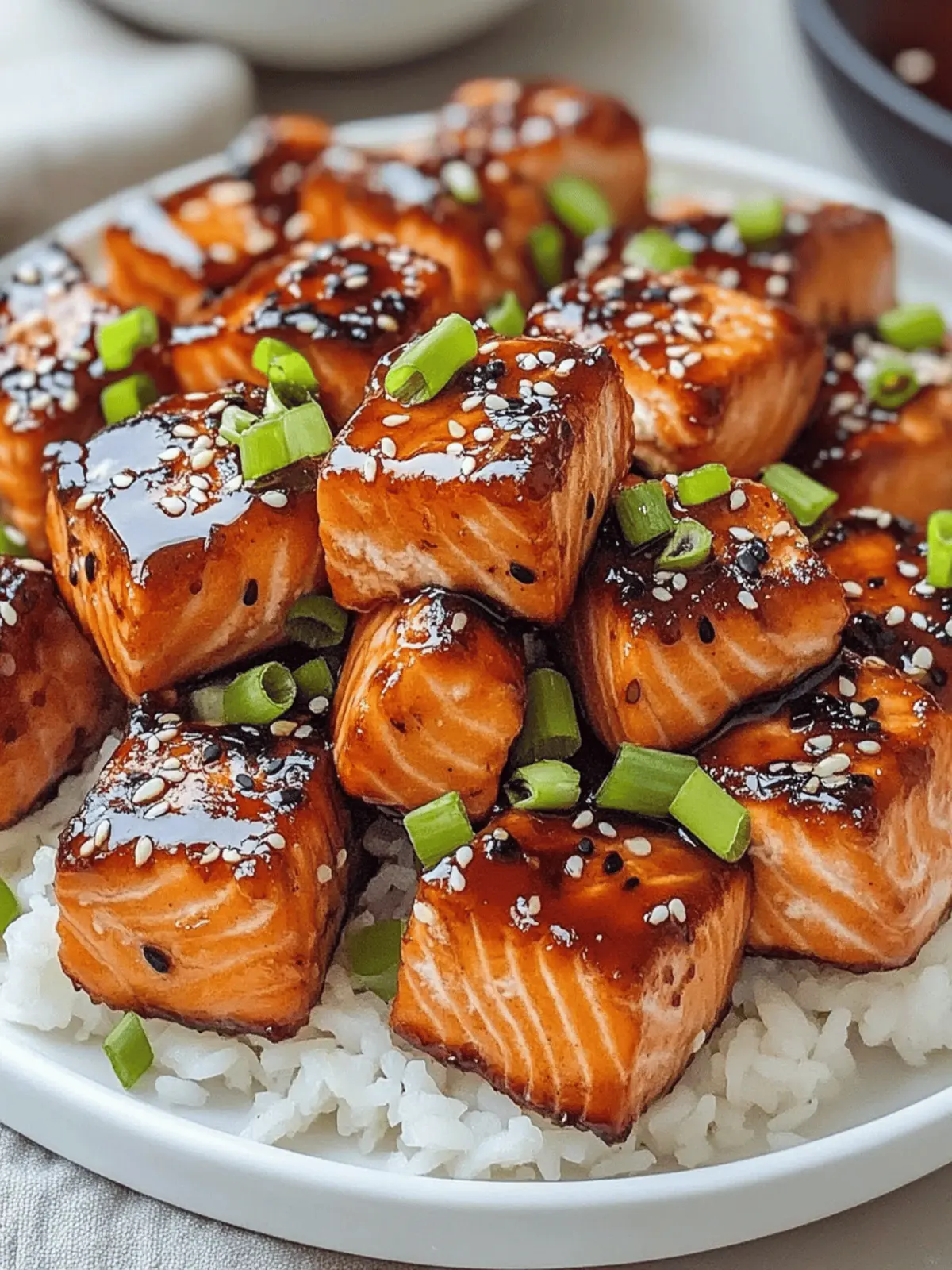 Honey Garlic Salmon Bites
