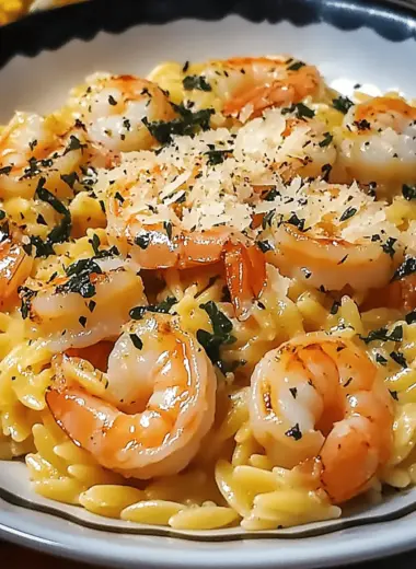 Parmesan Orzo with Shrimp
