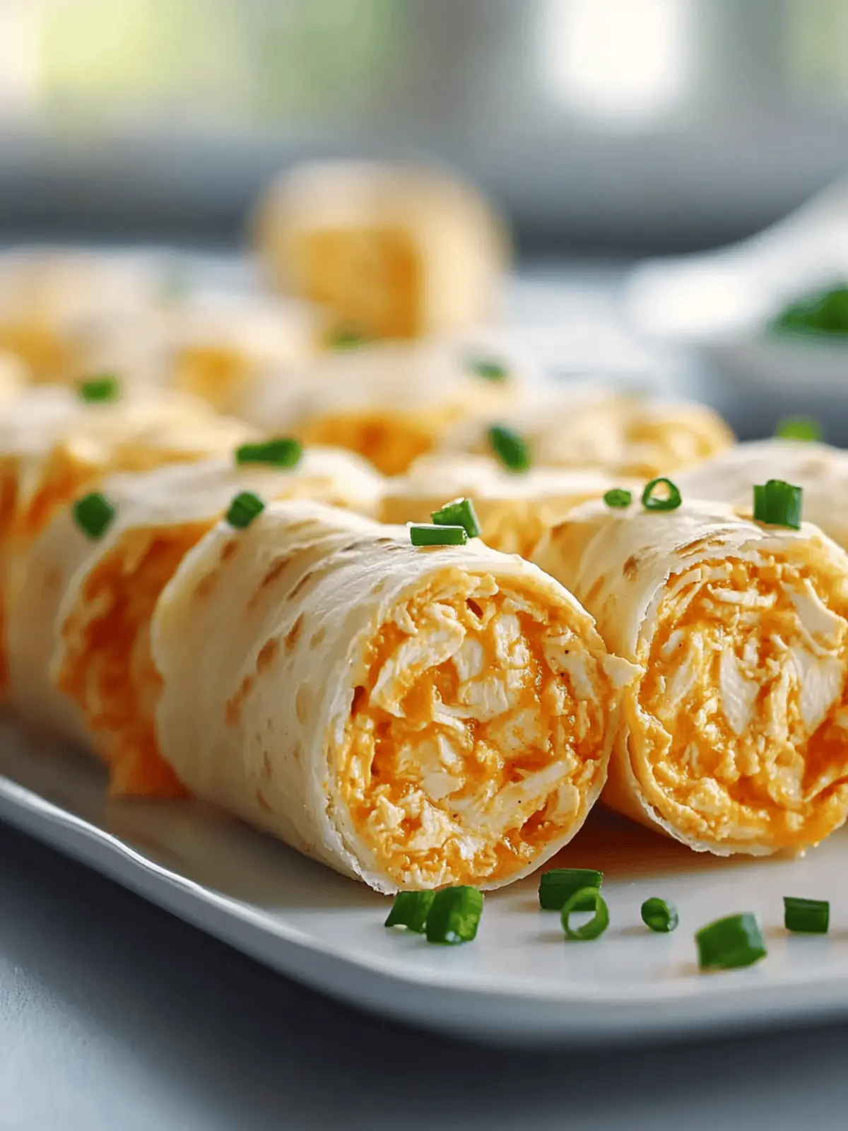 Buffalo Chicken Dip Roll-Ups