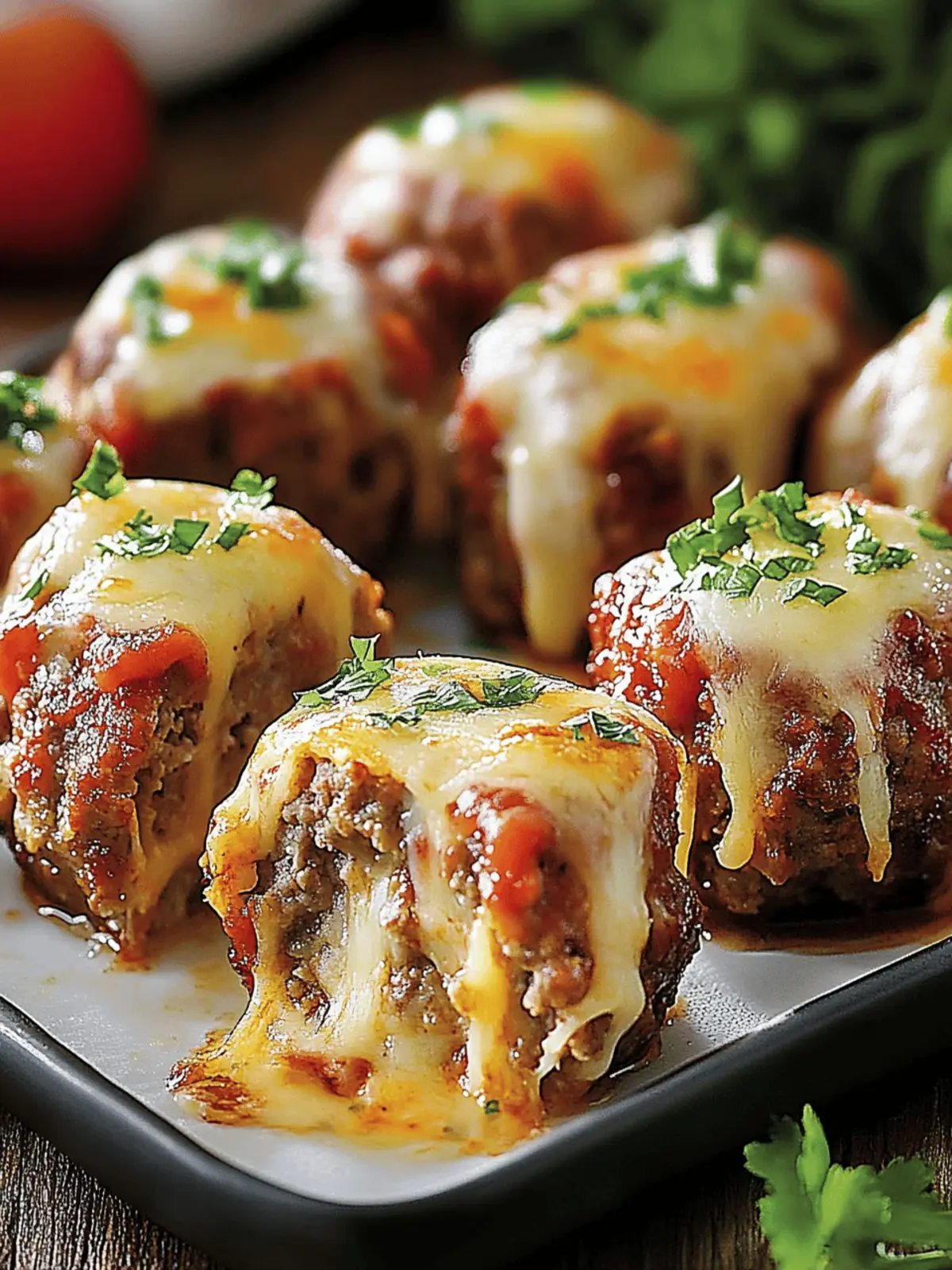 Cheesy Stuffed Meatloaf Bites