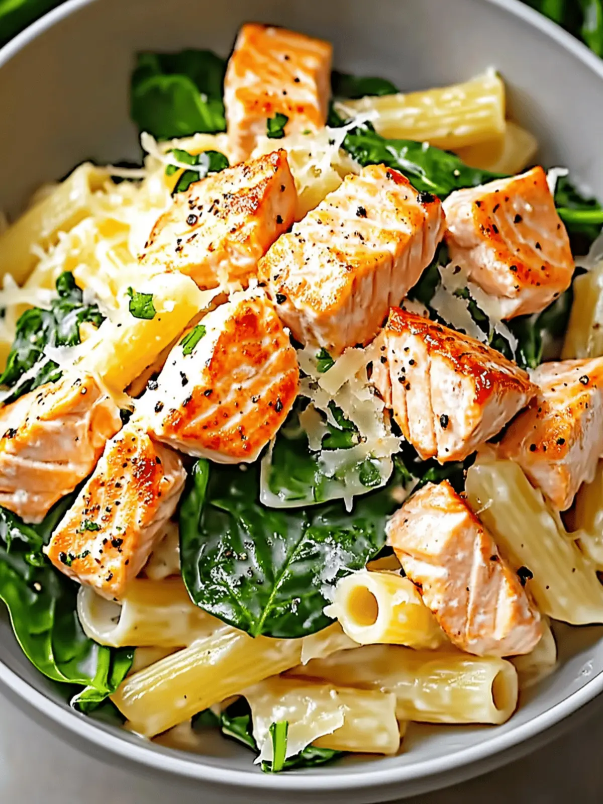 Salmon Spinach Pasta