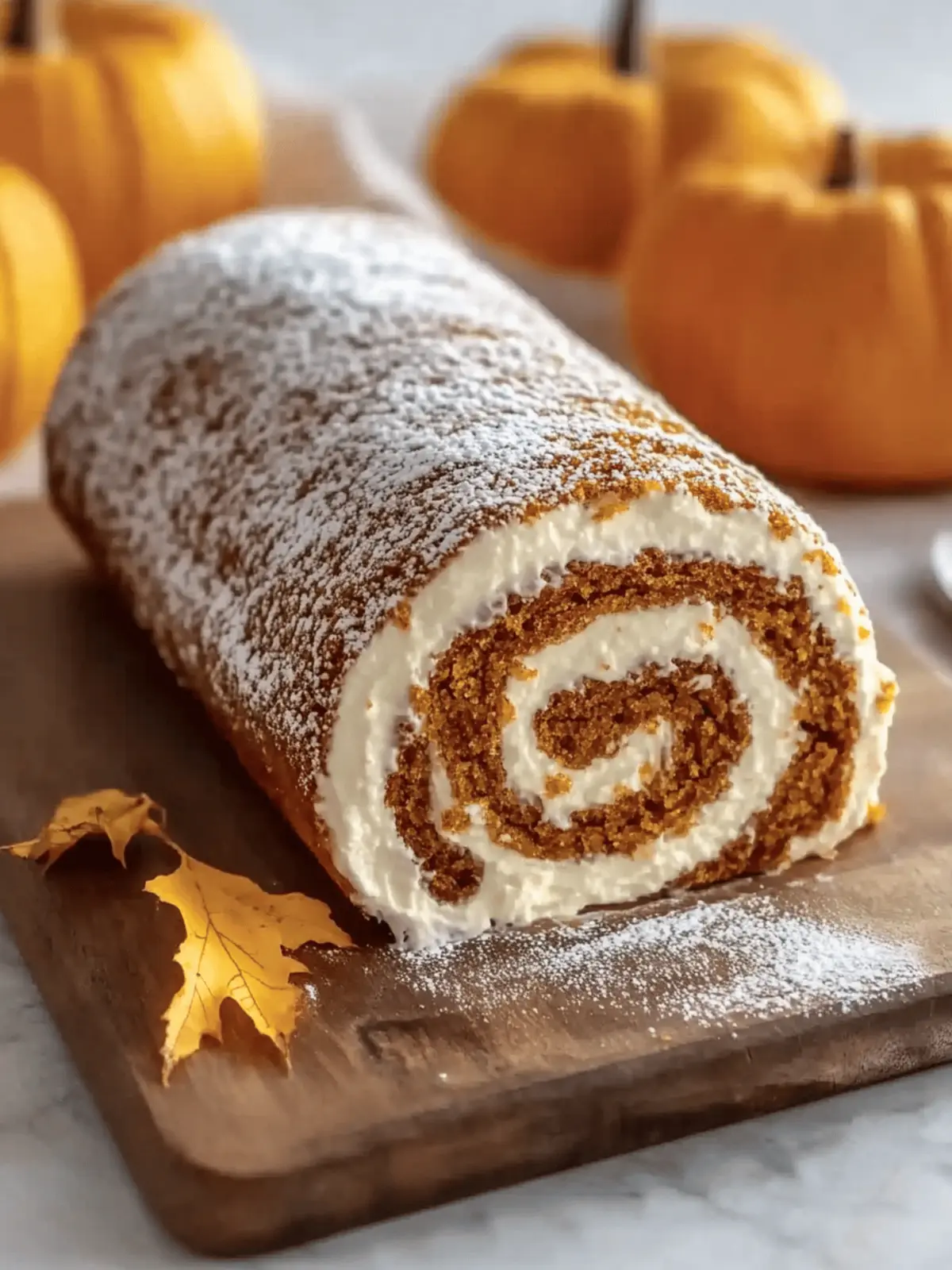 Fall Pumpkin Spice Roll Cake