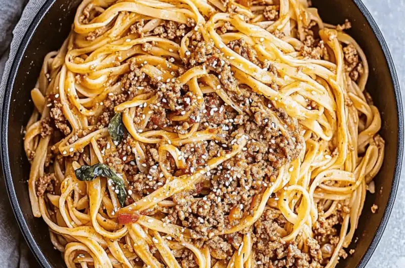 Mongolian Ground Beef Noodles
