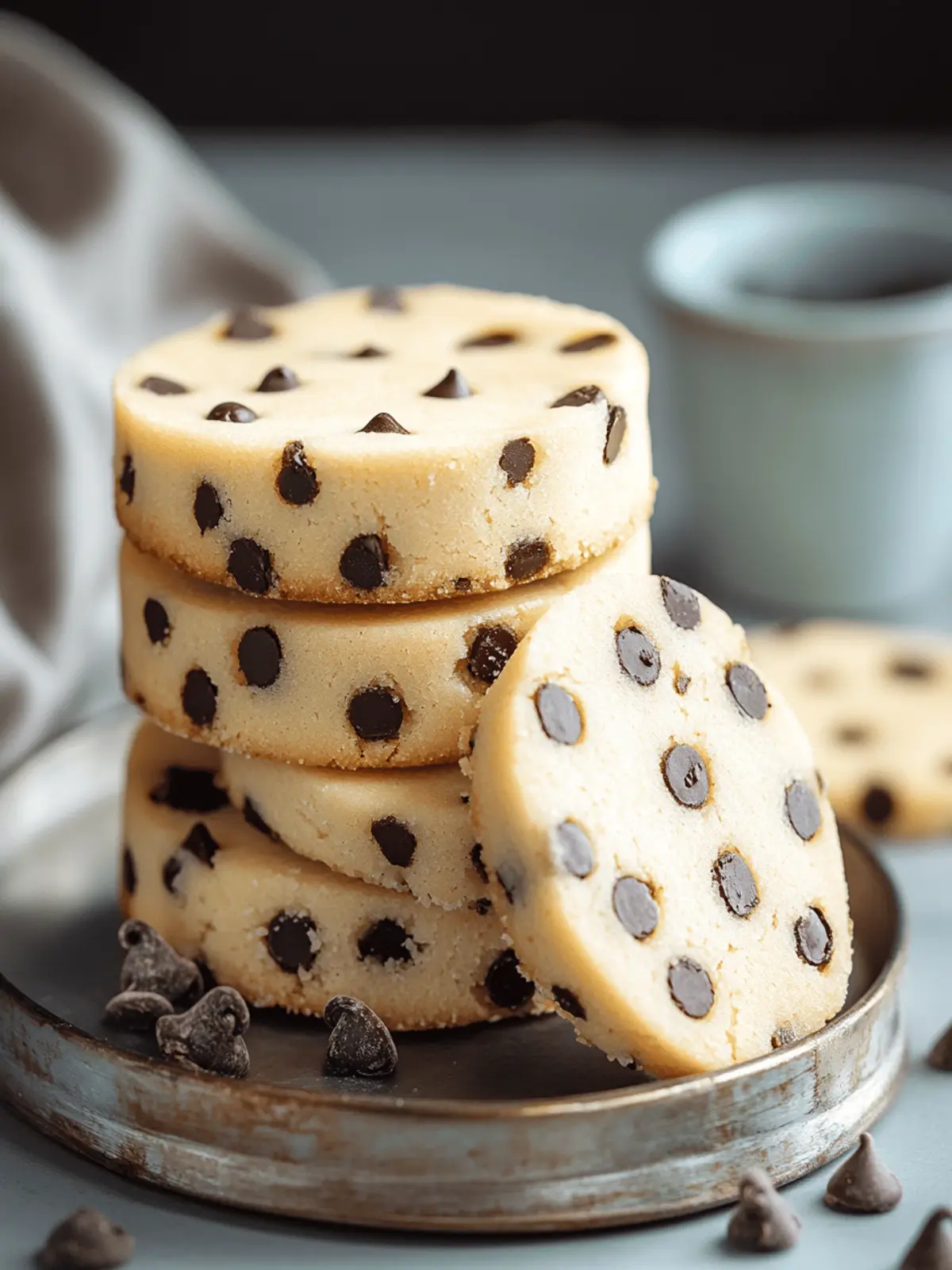 Mini Chocolate Chip Shortbread Cookies