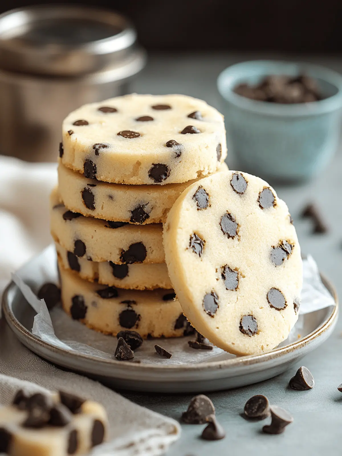 Mini Chocolate Chip Shortbread Cookies