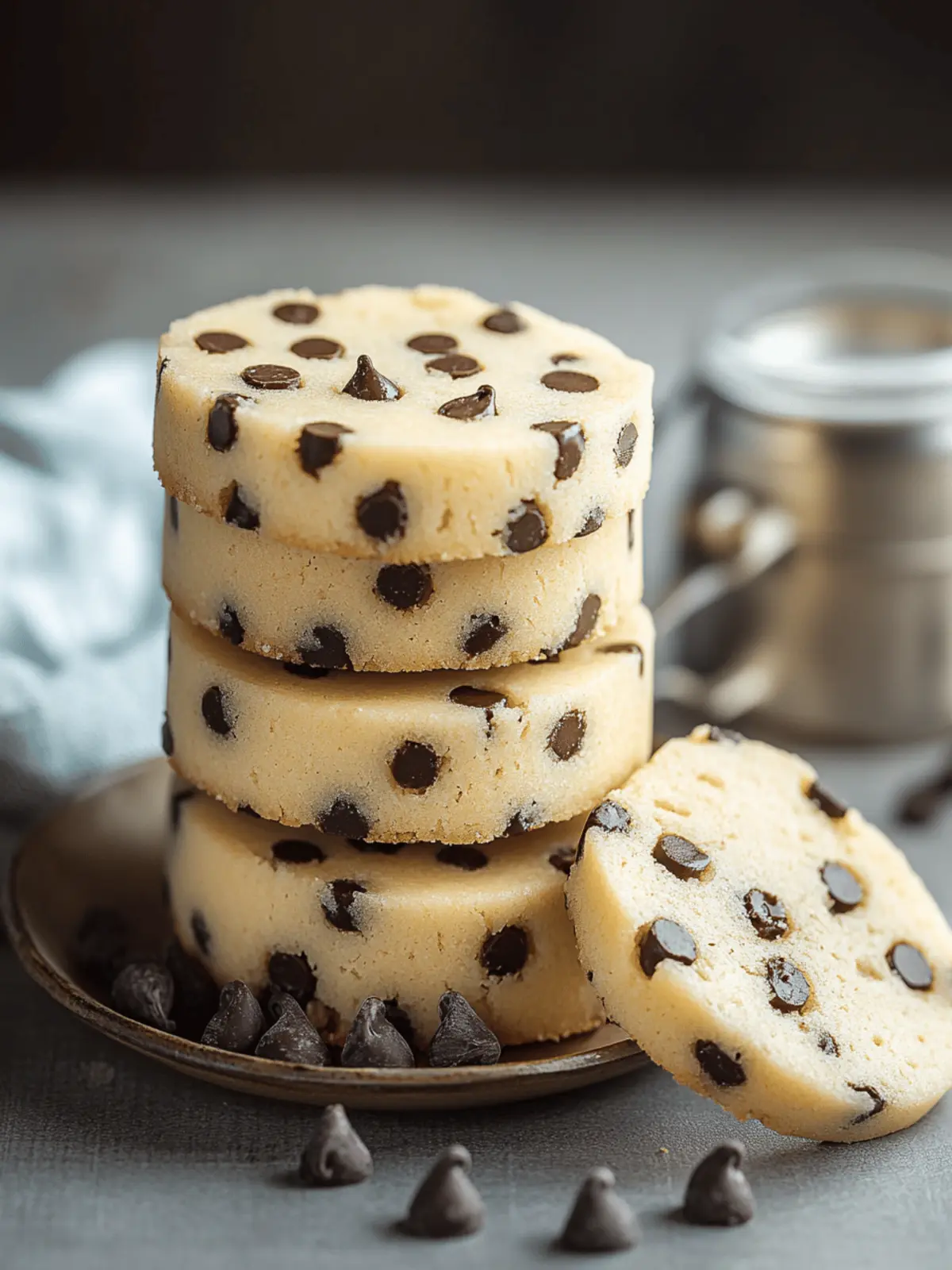 Mini Chocolate Chip Shortbread Cookies