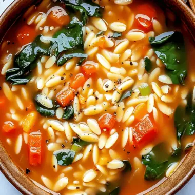 Italian Orzo Spinach Soup