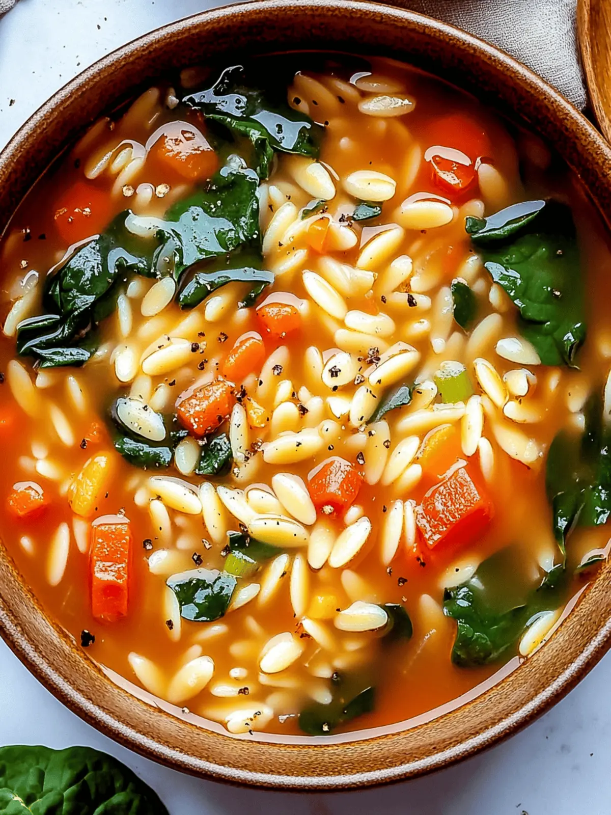 Italian Orzo Spinach Soup