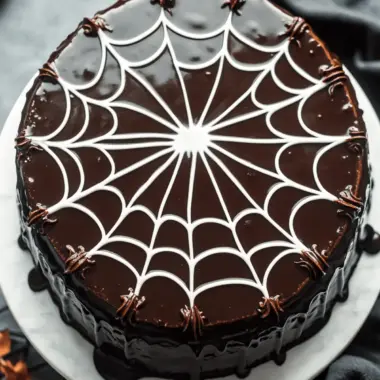 Spiderweb Chocolate Cake
