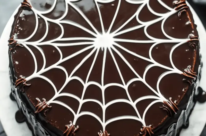 Spiderweb Chocolate Cake