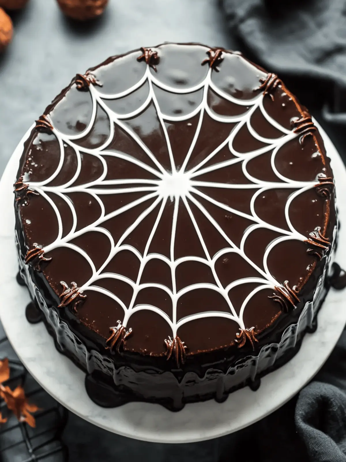 Spiderweb Chocolate Cake