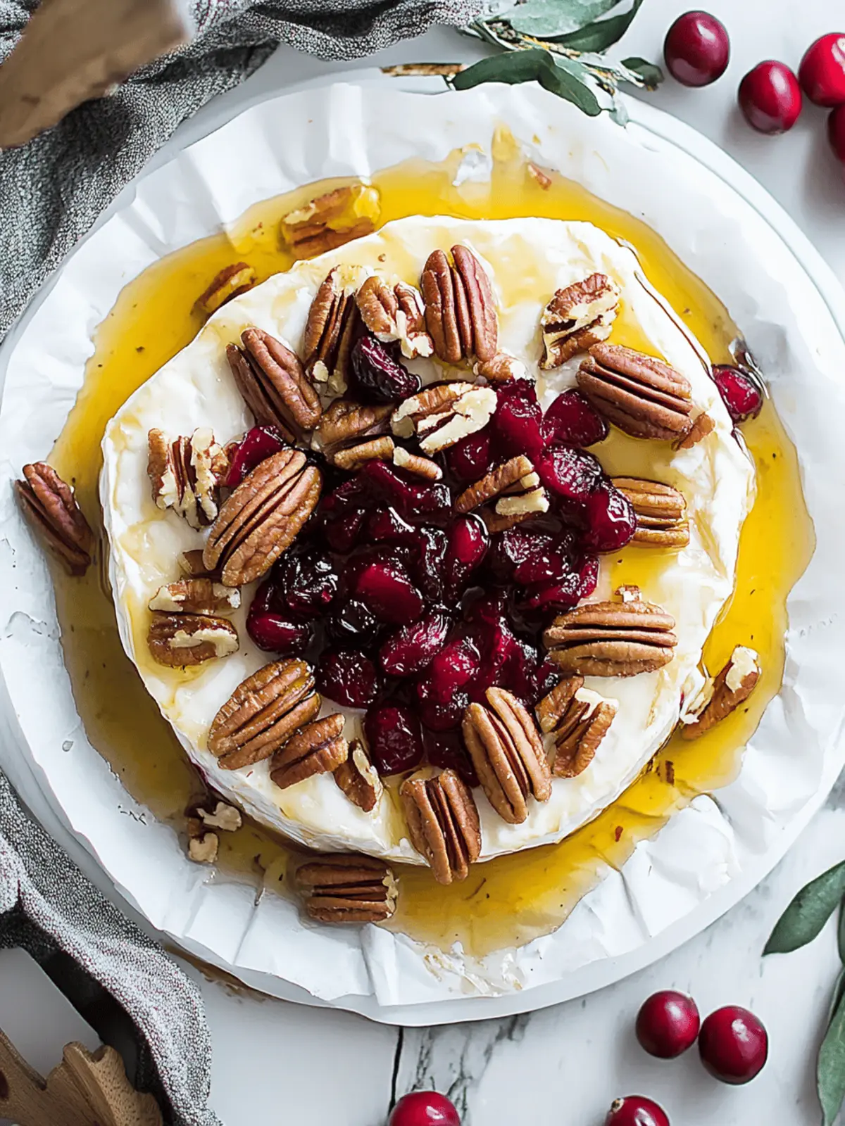 Baked Brie with Cranberries and Pecans