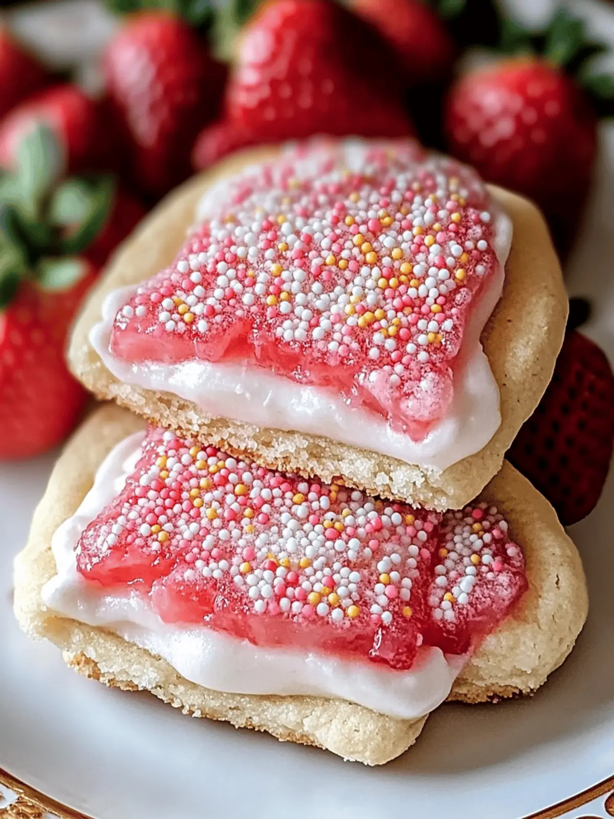 Strawberry Pop Tart Sugar Cookies