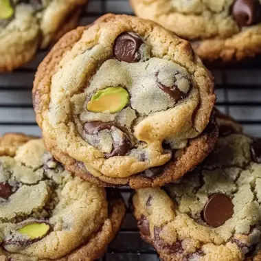 Pistachio Cream Chocolate Chip Cookies