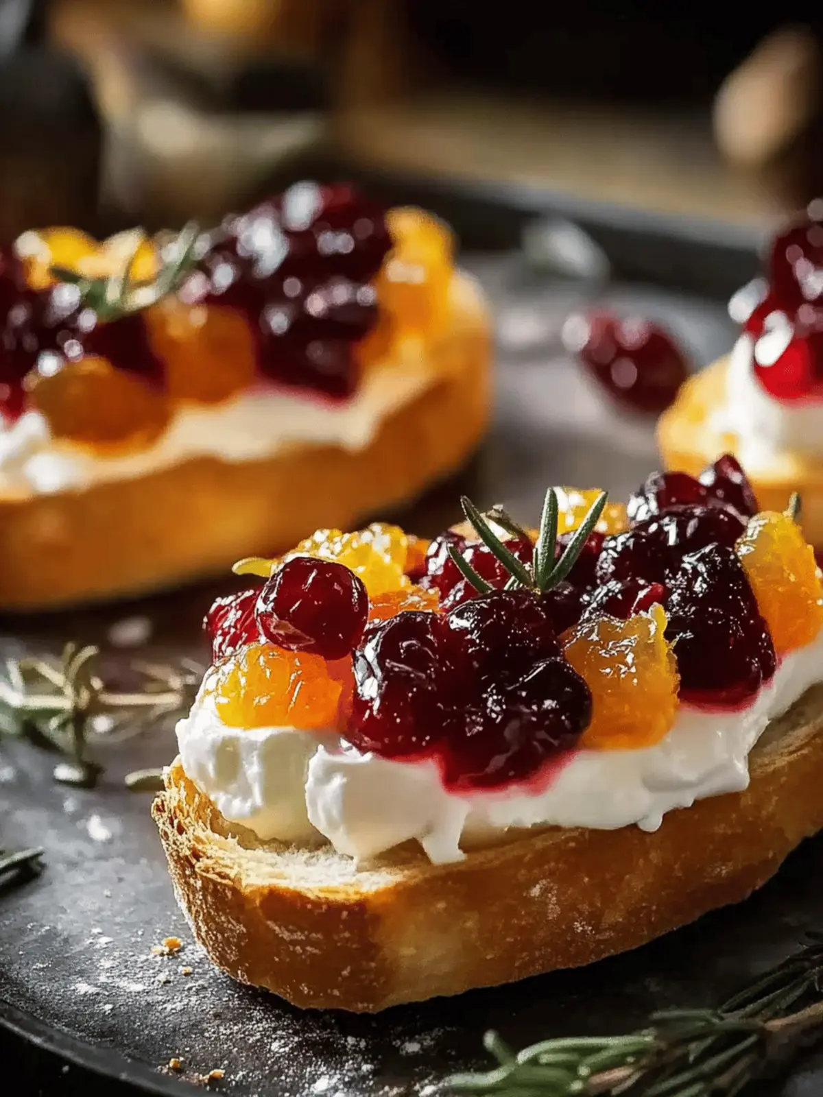 Cranberry and Orange Crostini