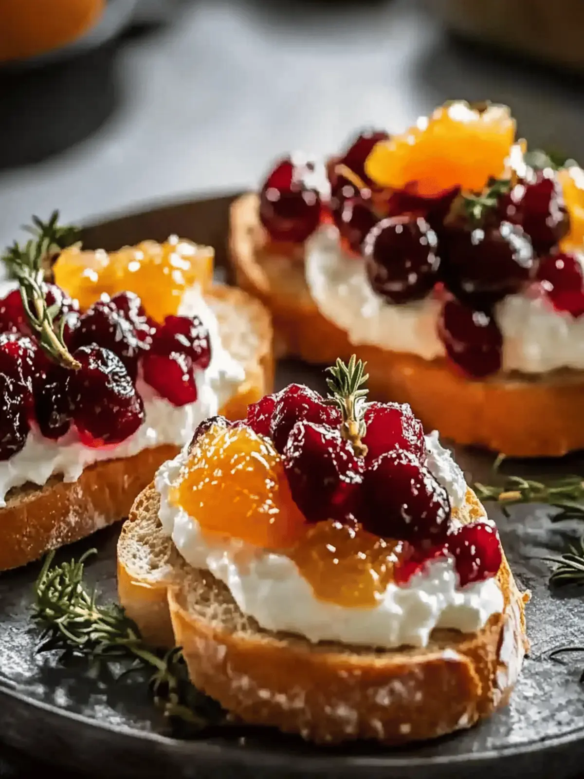 Cranberry and Orange Crostini