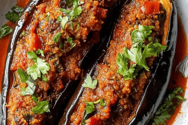Turkish Stuffed Eggplant Karniyarik