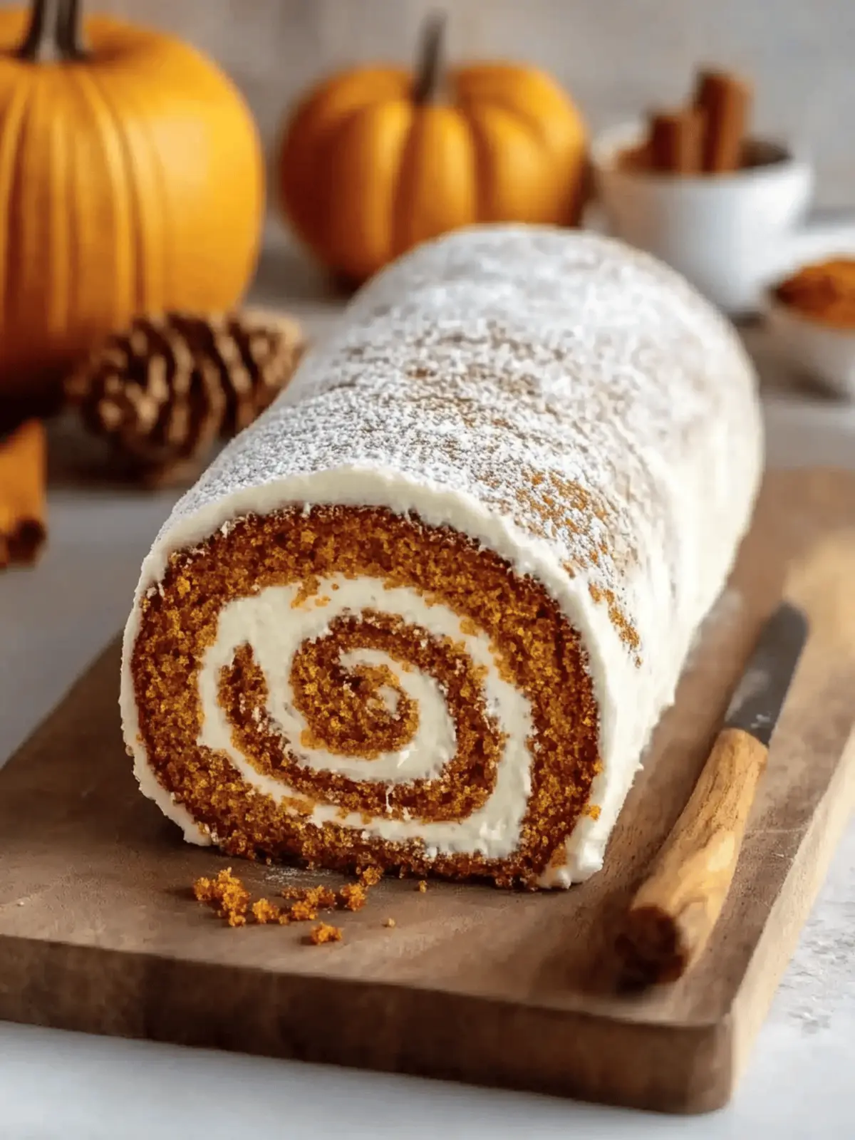 Fall Pumpkin Spice Roll Cake
