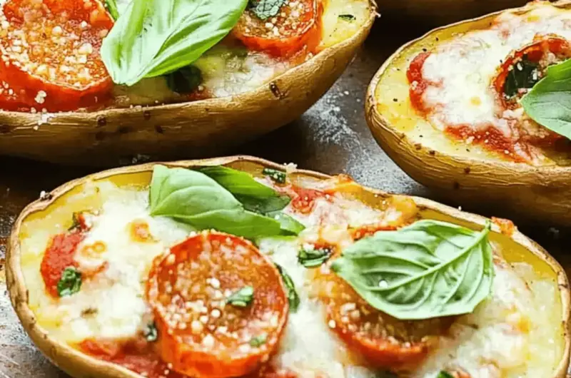 Pizza-Stuffed Baked Potato Skins