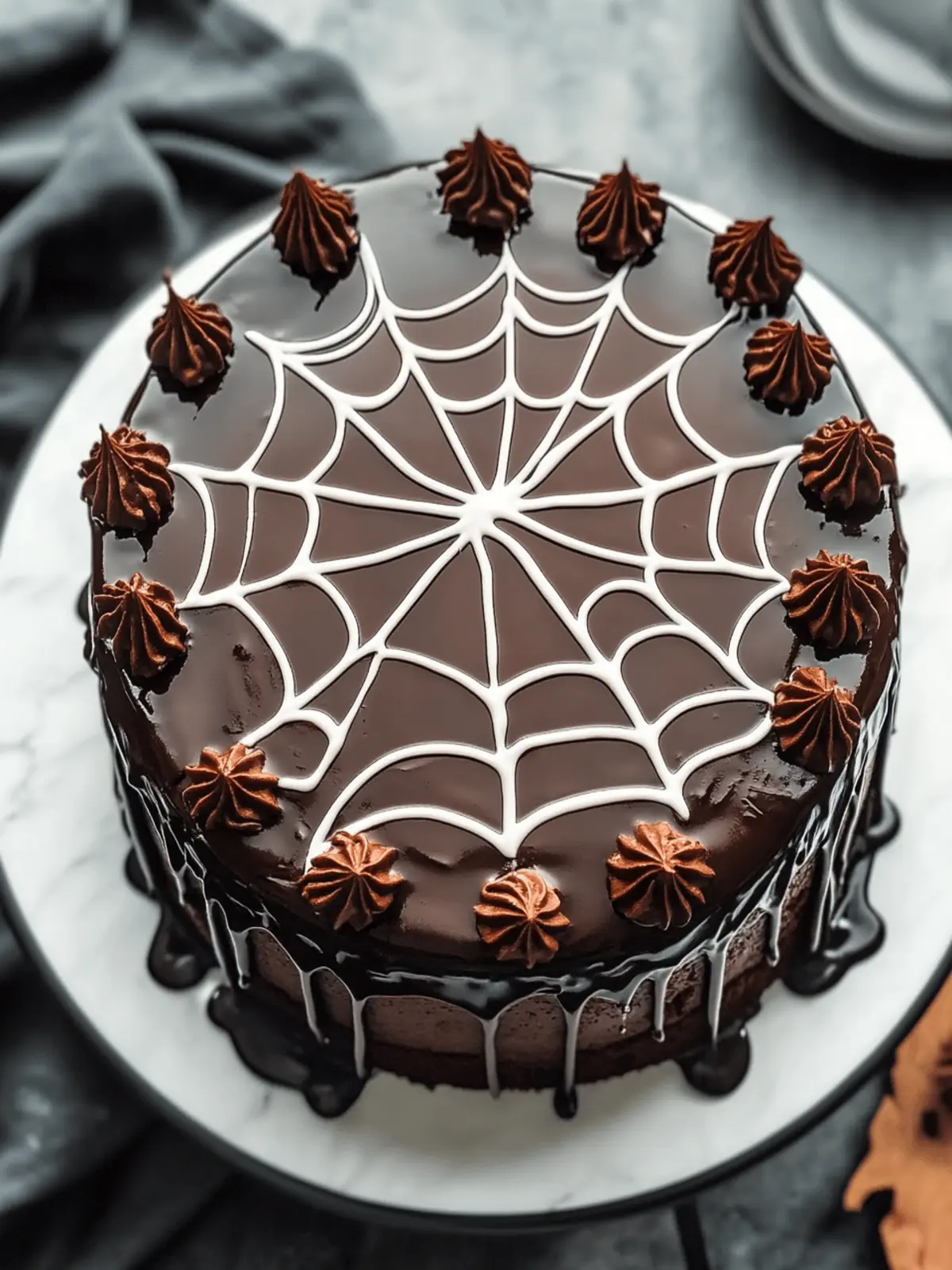 Spiderweb Chocolate Cake