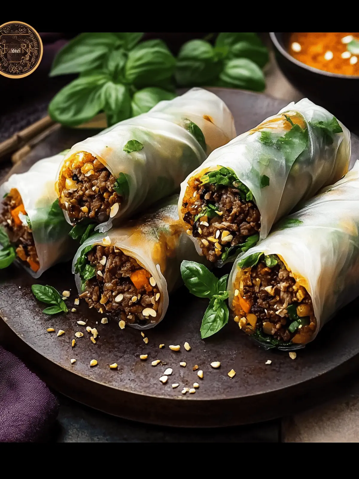 Thai Basil Beef Rolls