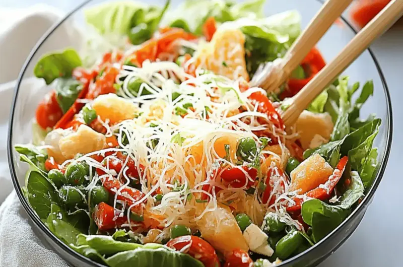Fresh Spring Roll Salad with Spicy Ginger Dressing Delight! 1 Spring Roll Salad