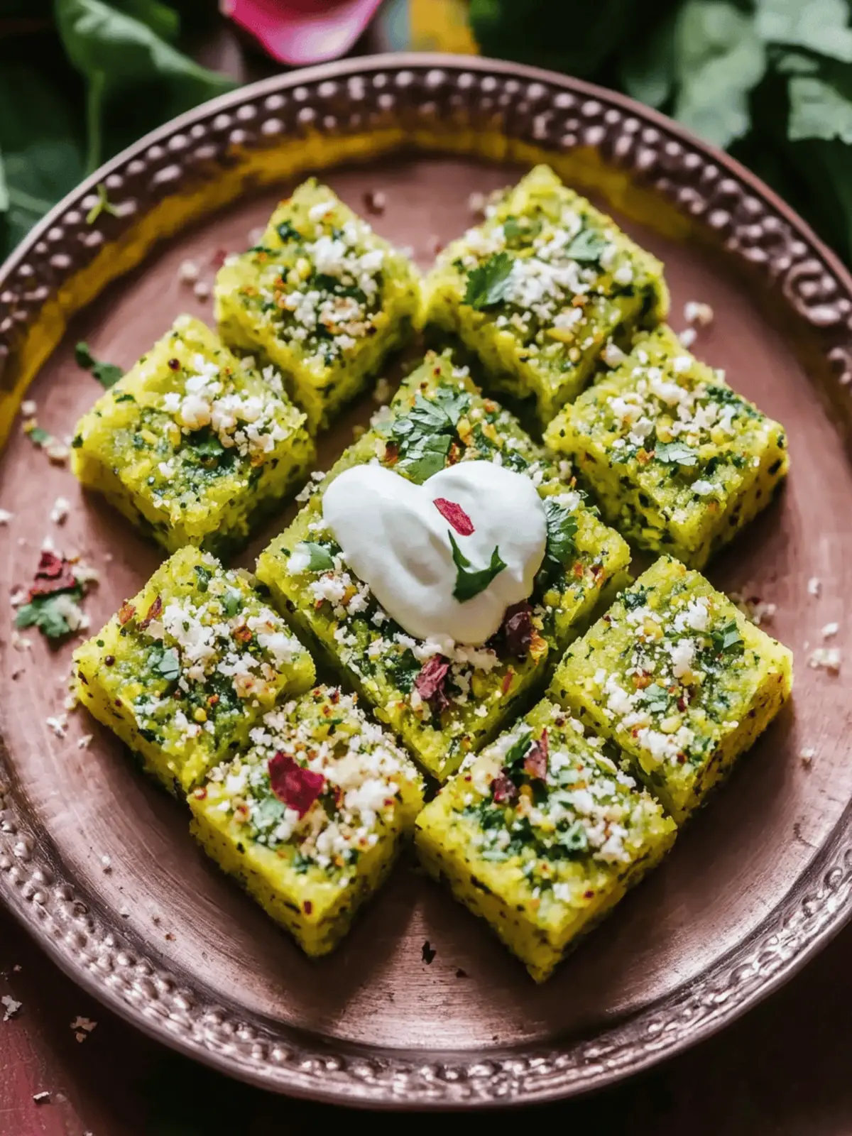 Fluffy Sprouts Dhokla