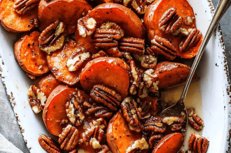 Maple-Pecan Roasted Sweet Potatoes