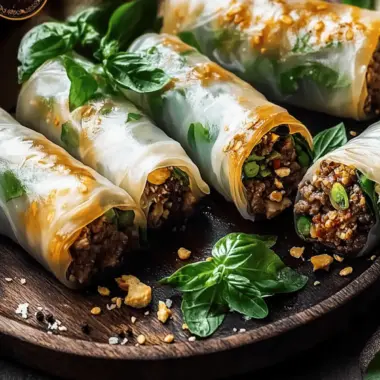 Thai Basil Beef Rolls