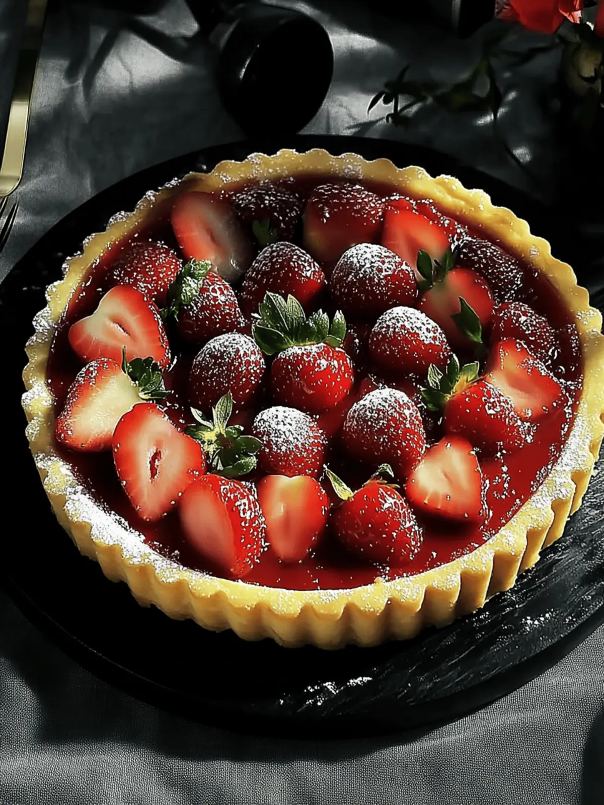 Strawberry Kaju Katli Tart