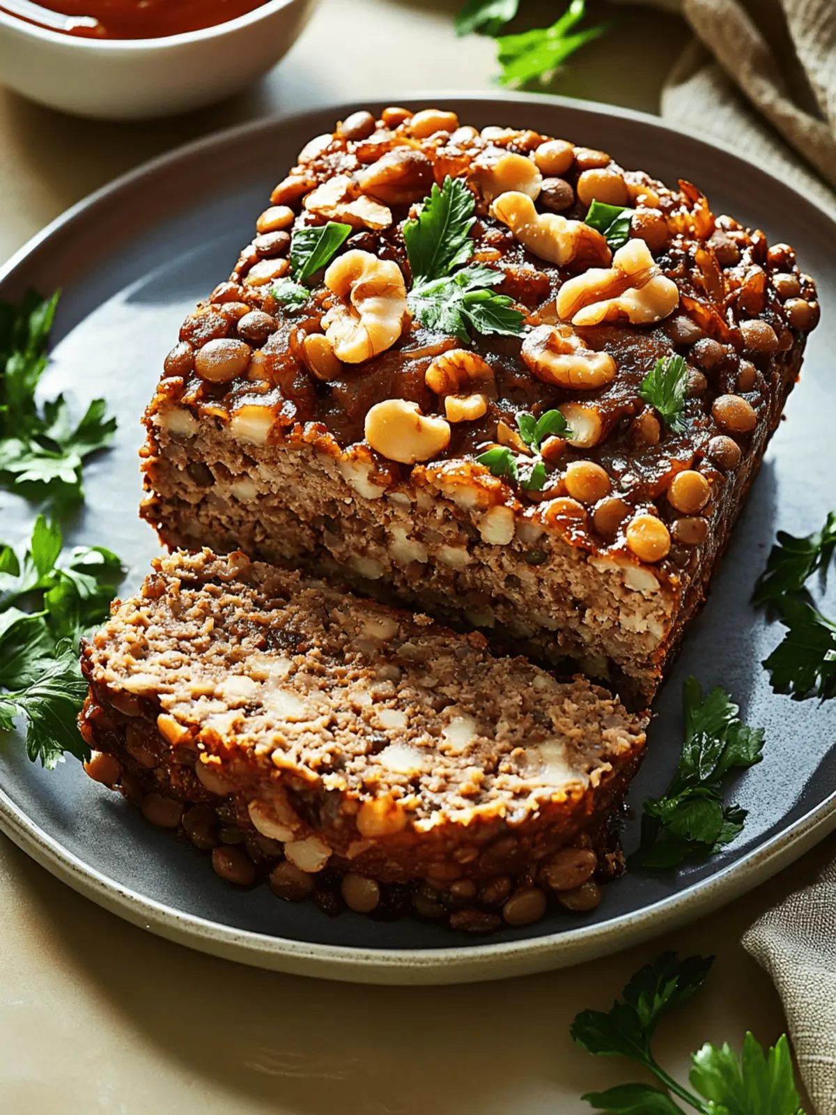 Lentil Walnut Vegan Meatloaf