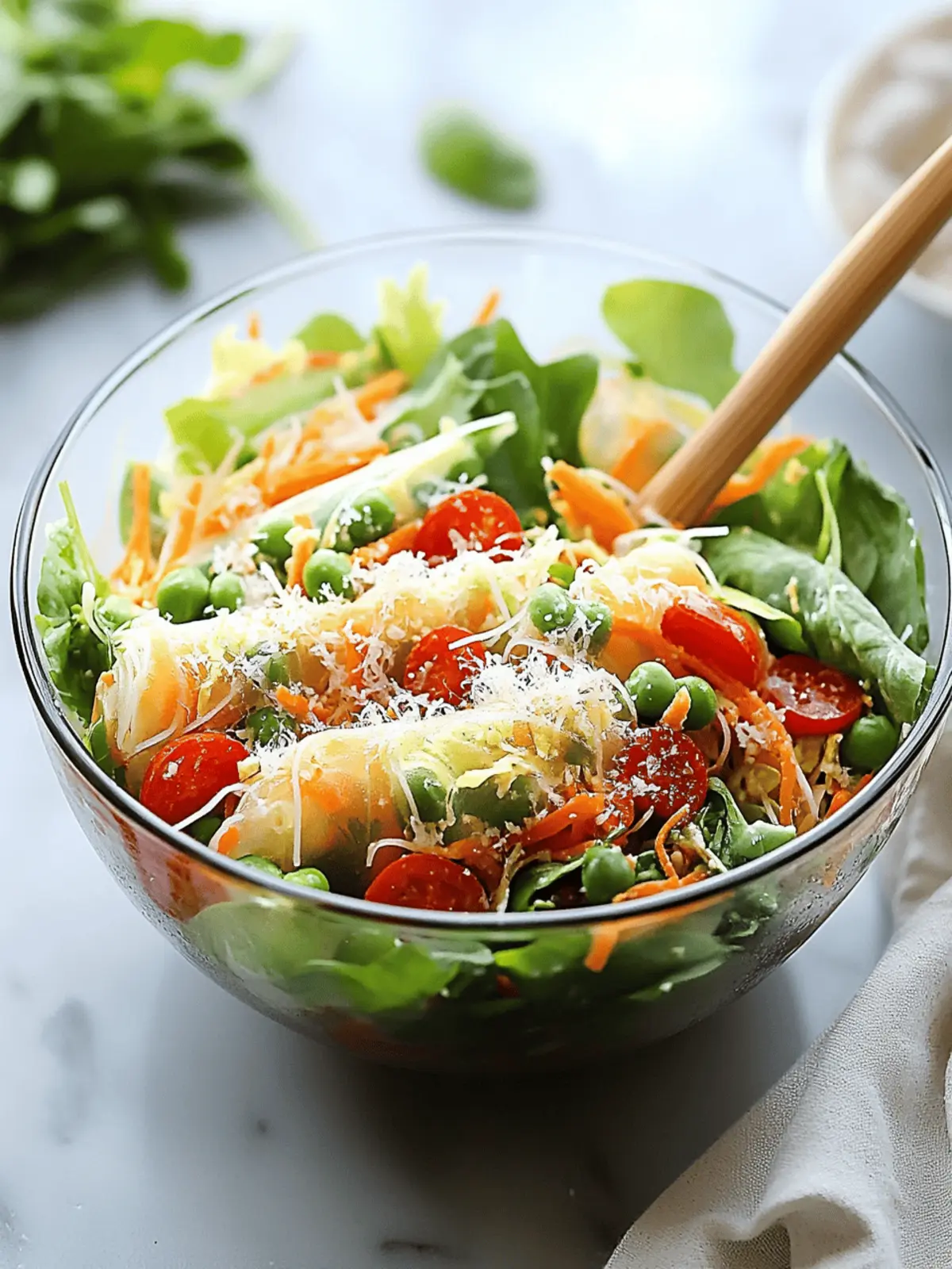 Fresh Spring Roll Salad with Spicy Ginger Dressing Delight! 2 Spring Roll Salad